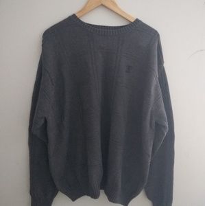 Izod Gray Window Pane Sweater Size XXL